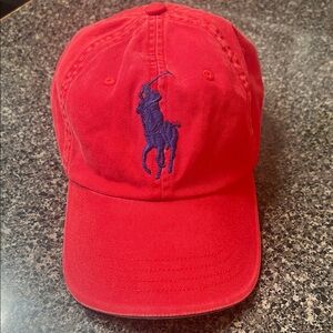 Vintage Polo by Ralph Lauren Red Cap with Blue Strap